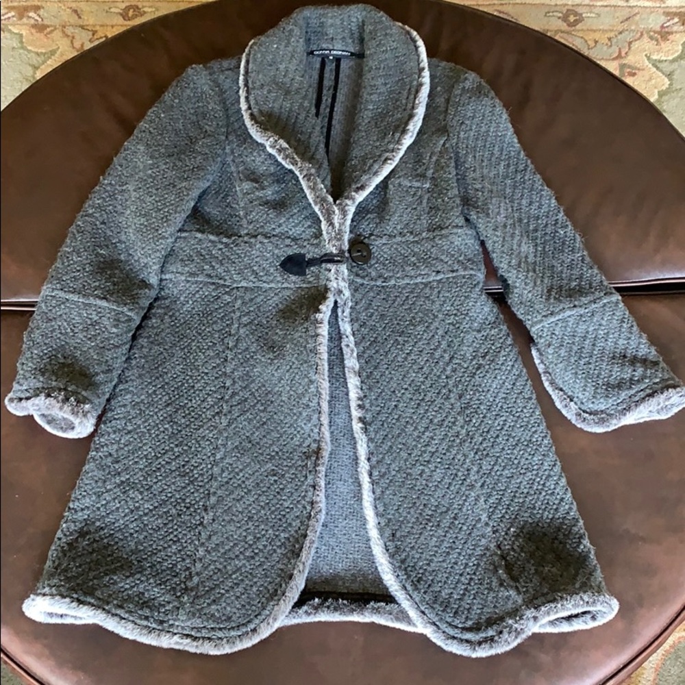 Donna Degnan size 12 long gray coat
